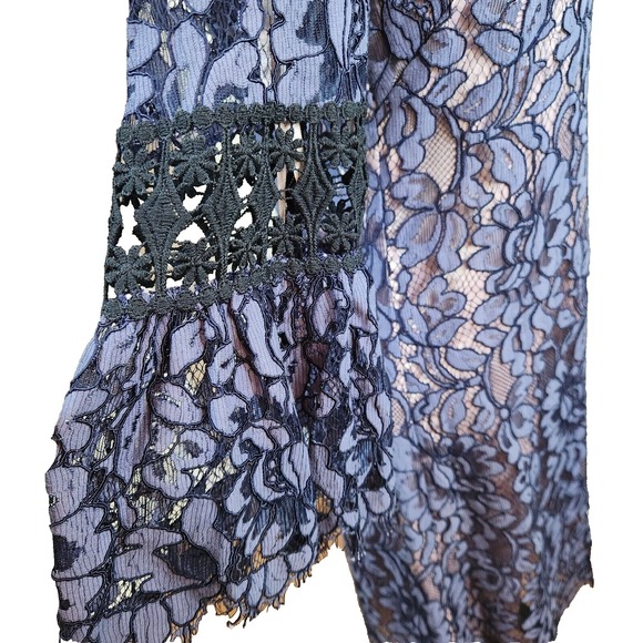 Eliza J Womens Lace Tulip Cocktail Dress Size 6 Grey/Purple Fit Flare Whimsigoth - Picture 16 of 16